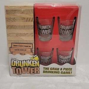 iPartyHard Drunken Tower Game Include 4 shot glasses and 60 Blocks (NWT)